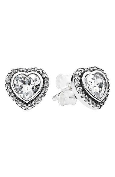 Pandora Heart Earrings
 Women s PANDORA Sparkling Love Heart Stud Earrings
