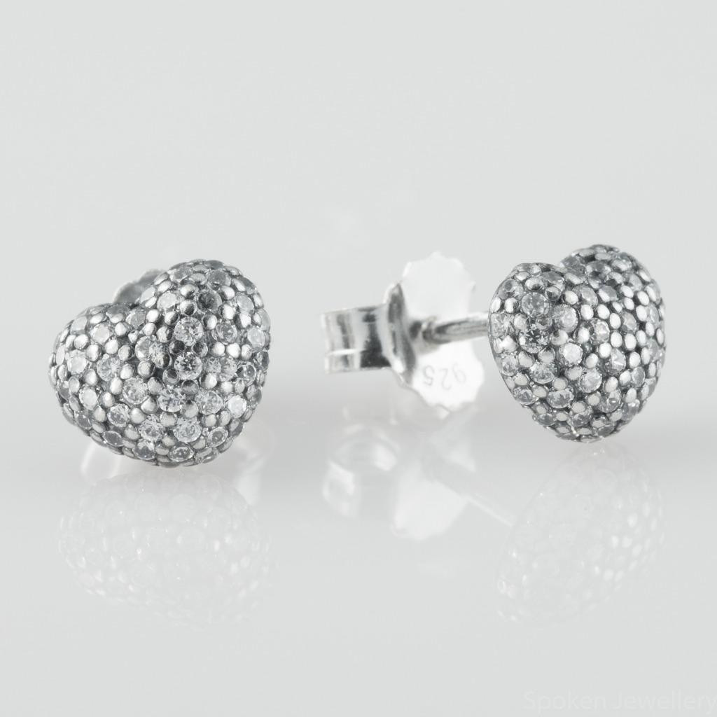 Pandora Heart Earrings
 Authentic Pandora Heart Shaped Silver Stud Earrings w