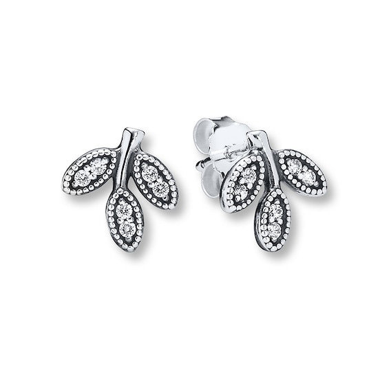 Pandora Leaf Earrings
 PANDORA Earrings Sparkling Leaves Sterling Silver