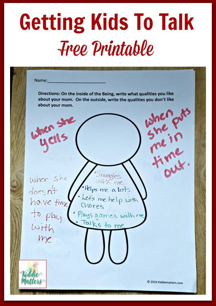 Parent Child Activity For Preschoolers
 Getting Kids To Talk with Free Printable