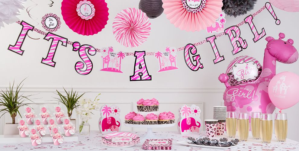 Party City Safari Theme Baby Shower
 Pink Safari Baby Shower Decorations Party City