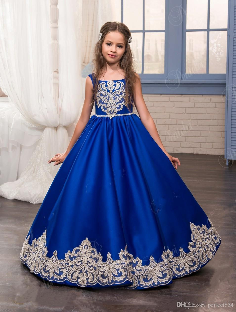 Party Dresses For Kids
 Kids Christmas Dresses For Party 2017 Royal Blue Girl