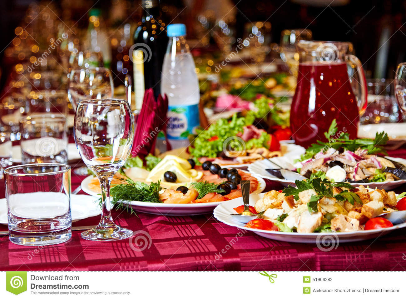 Party Ideas Food &amp; Drink
 Party Table With Alcohol Food And Drinks Stock