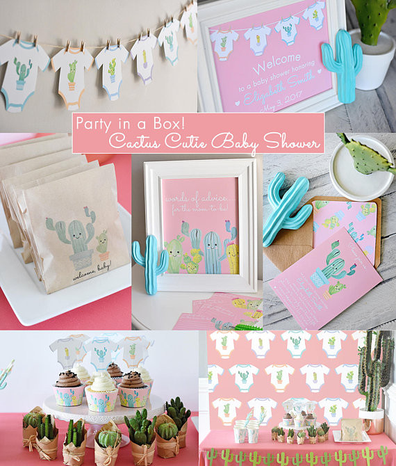 Party In A Box Baby Shower
 Cactus Cutie Baby Shower plete Party in a Box Printable