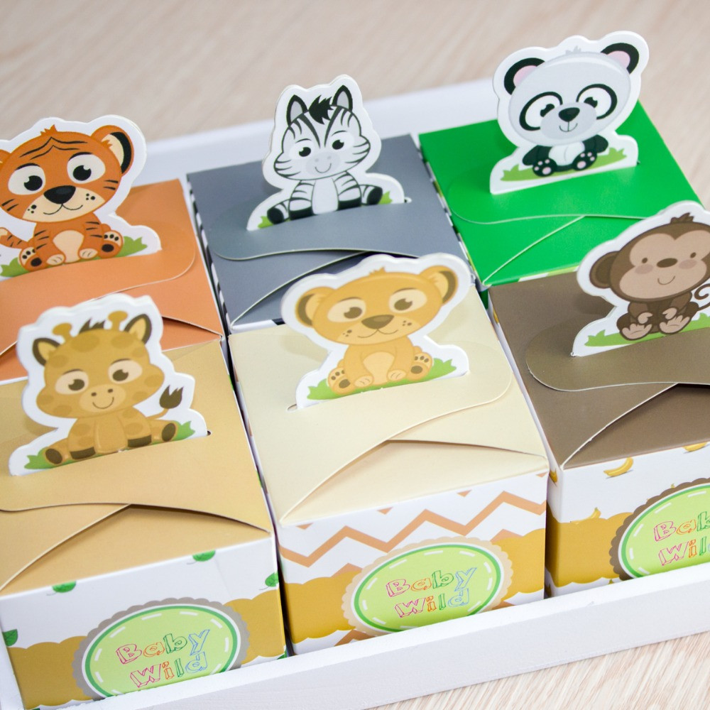 Party In A Box Baby Shower
 12PCS Baby Shower Favors Safari Animal Wild Favor Box
