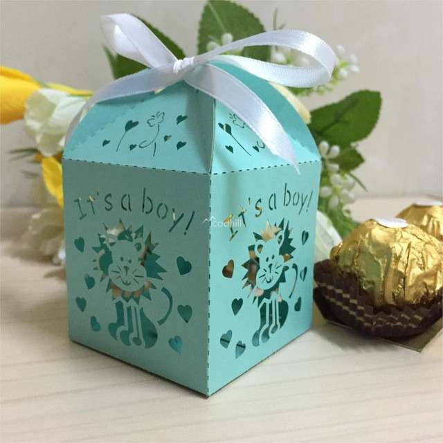Party In A Box Baby Shower
 50PCS Laser Cut It is a Boy Baby Shower Favors Candy Boxes