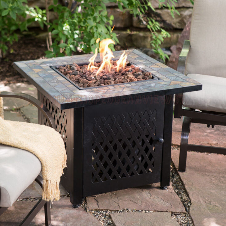 Patio Fire Pit Propane
 Propane Fire Pit Table Patio Outdoor Fireplace LP Gas