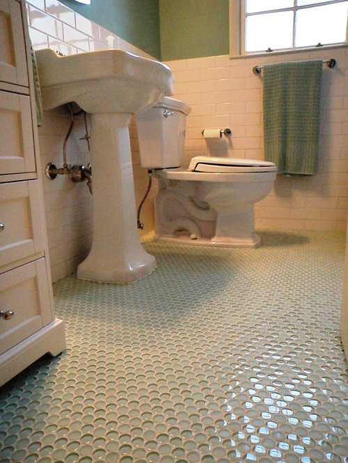 Penny Round Tile Bathroom Floor
 Penny Round Tile Design Ideas & Remodel