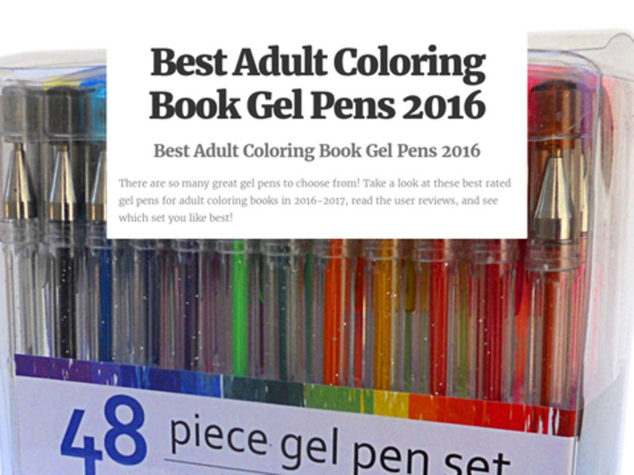 Pens For Adult Coloring Books
 Best Gel Pens for Adult Coloring Books