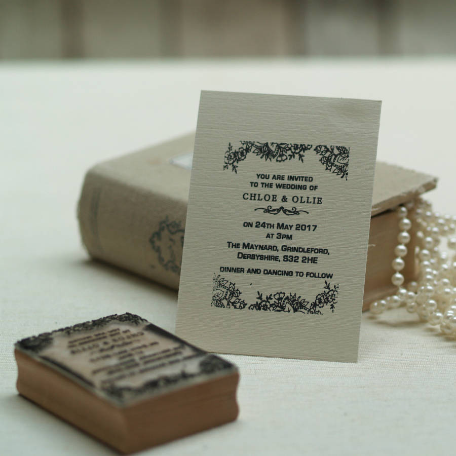 Personalised Wedding Invitations
 personalised wedding invitation stamp lace design by