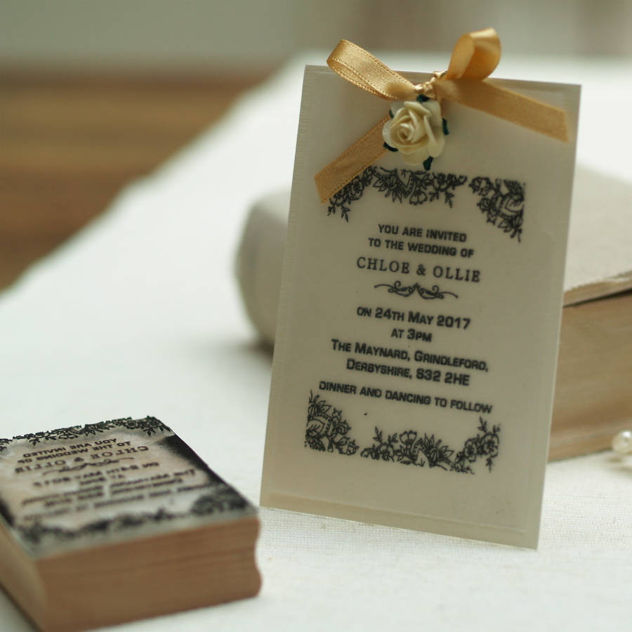 Personalised Wedding Invitations
 personalised wedding invitation stamp lace design by