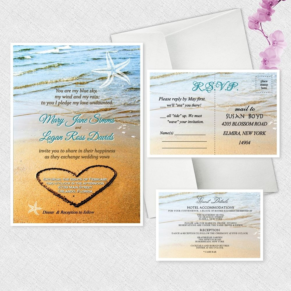 Personalised Wedding Invitations
 Beach Starfish Wedding Invitations Personalized Invites