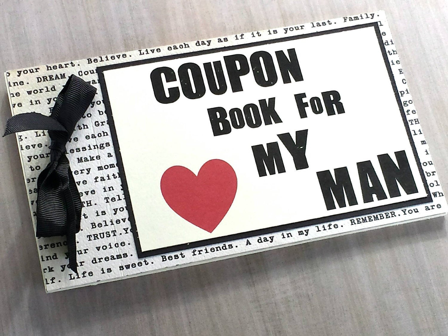 Personalized Gift Ideas For Boyfriend
 LOVE Coupon Book for Husband Boyfriend by LittleBlueMarket