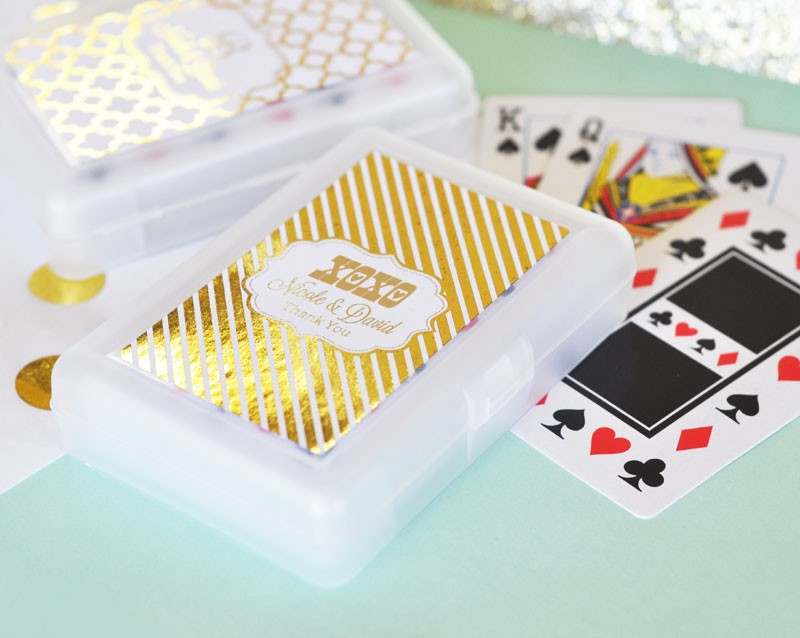 Personalized Playing Cards Wedding Favors
 Personalized Metallic Foil Playing Cards Wedding Gold