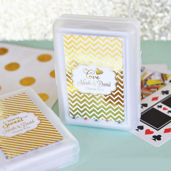 Personalized Playing Cards Wedding Favors
 Playing Card Wedding Favors in Personalized White Plastic Case