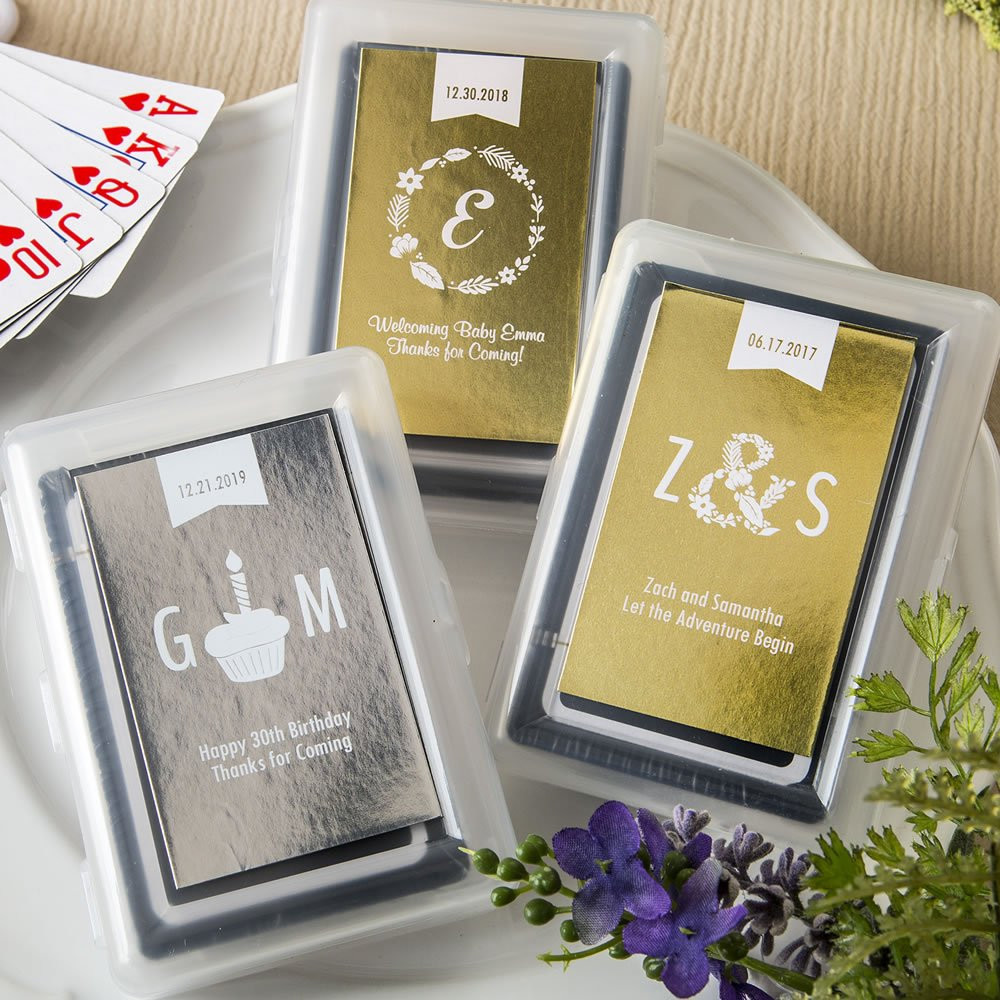 Personalized Playing Cards Wedding Favors
 Personalized Metallics Wedding Design Playing Card Favors