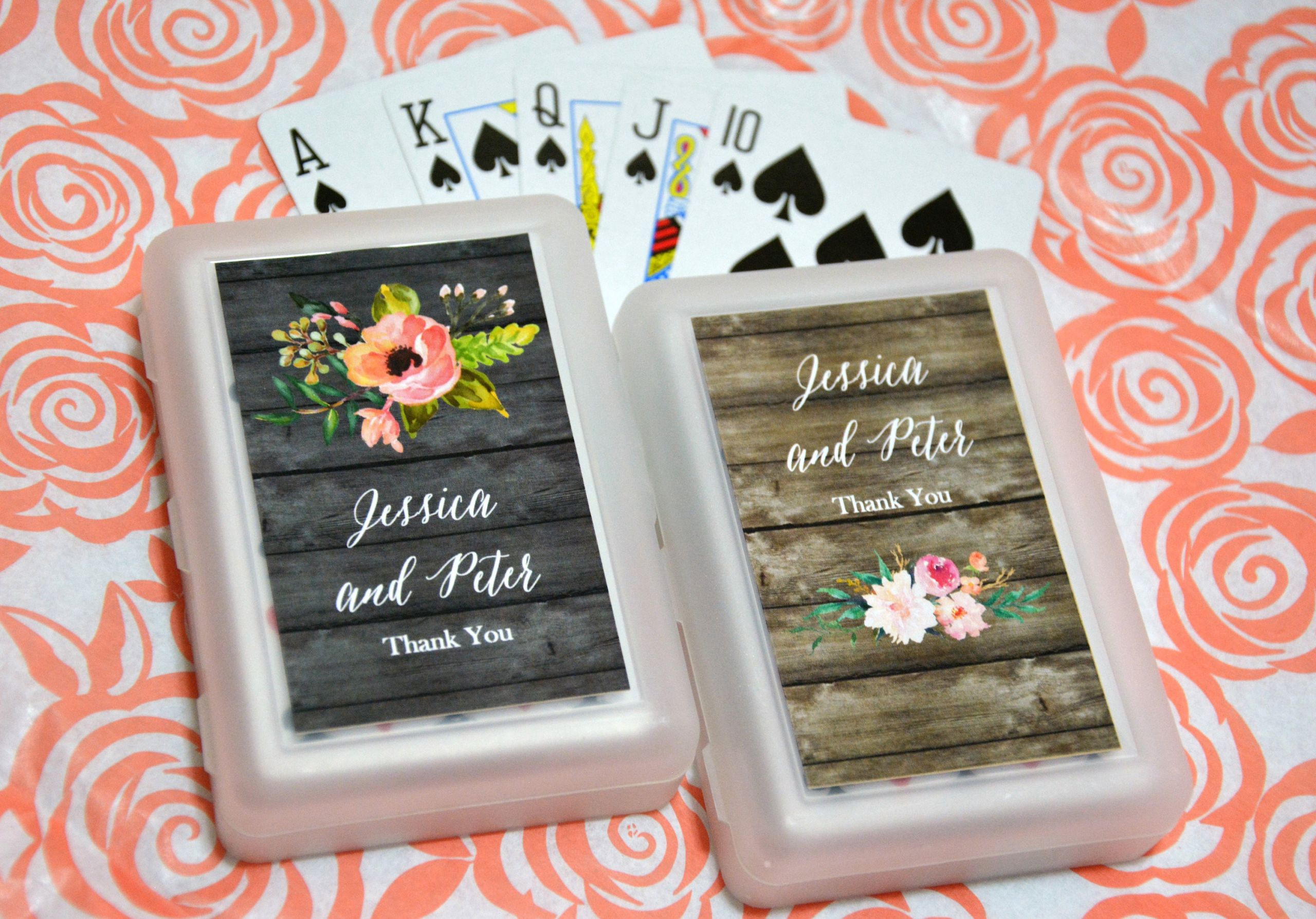 Personalized Playing Cards Wedding Favors
 50 Decks Personalized Playing Cards Wedding Favor Floral