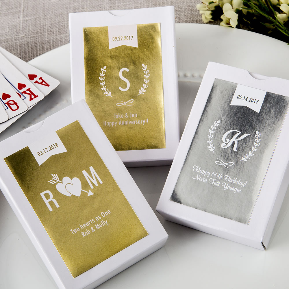 Personalized Playing Cards Wedding Favors
 Personalized Metallic Deck Playing Card Favor