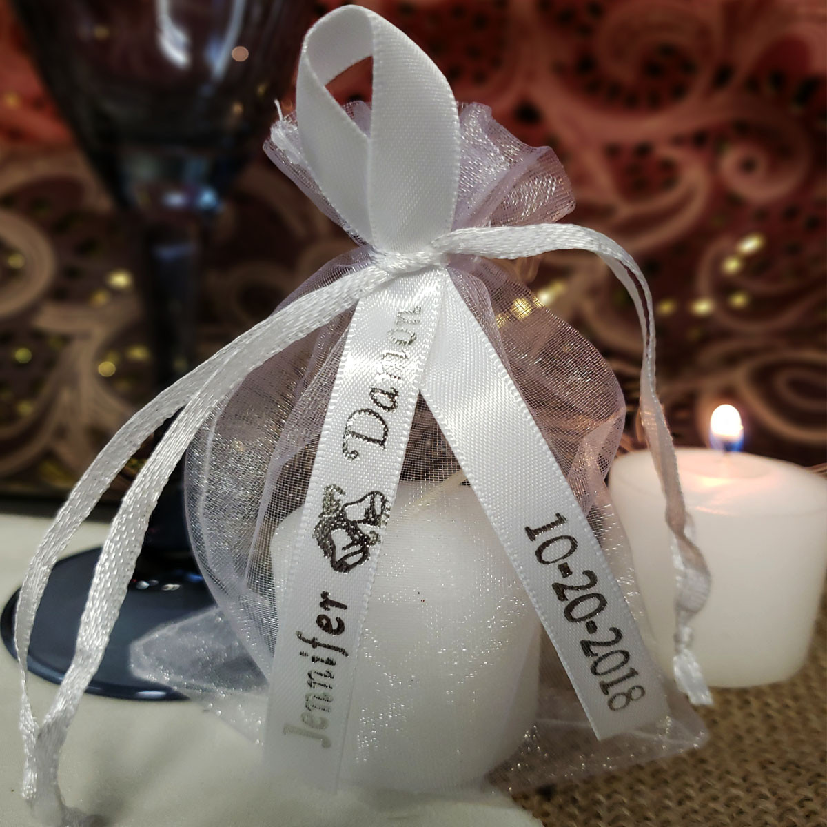 Personalized Ribbon For Wedding Favors
 Votive Candle Personalized Favor Ribbon bo Kit DIY
