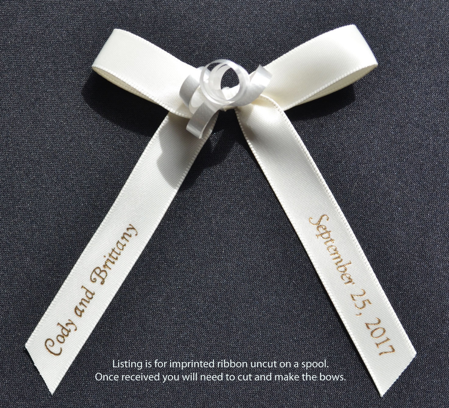 Personalized Ribbon For Wedding Favors
 100 Personalized 5 8 Satin Ribbons for Wedding Favors