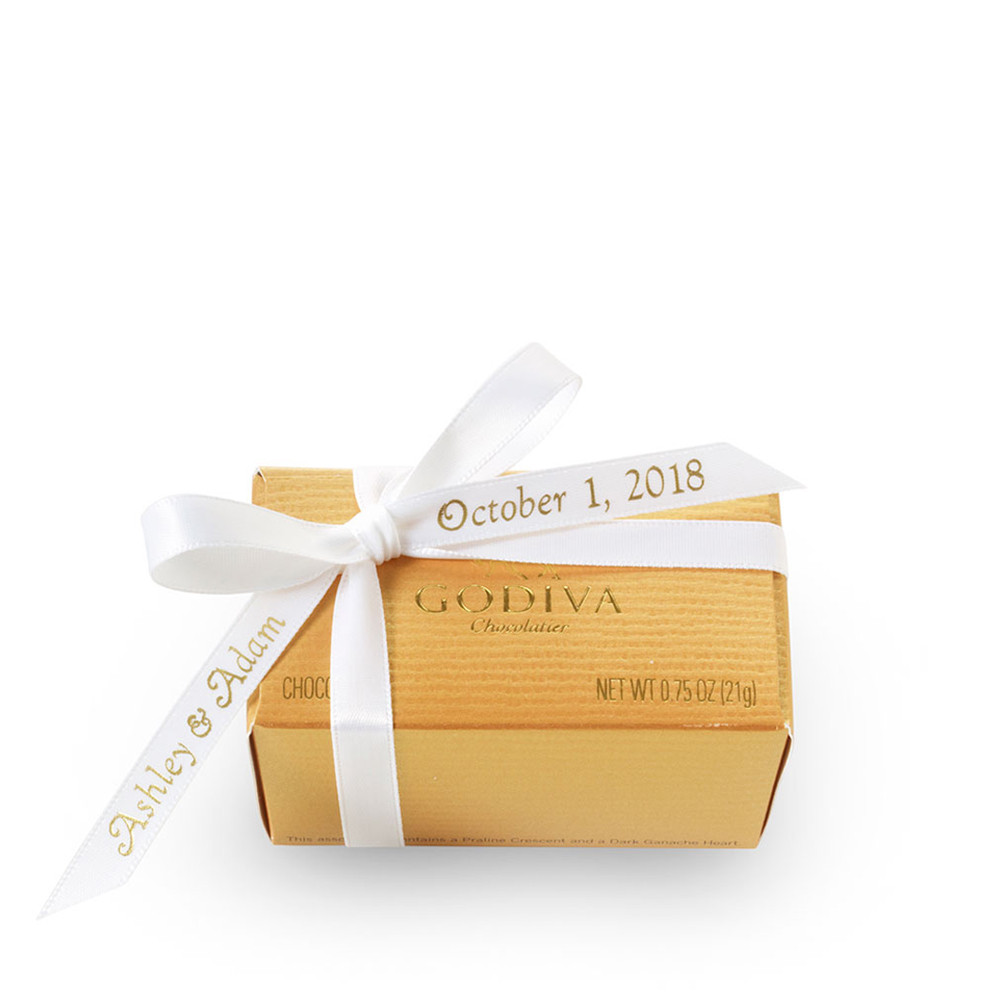 Personalized Ribbon For Wedding Favors
 2 pc Wedding Favor with Personalized White Ribbon