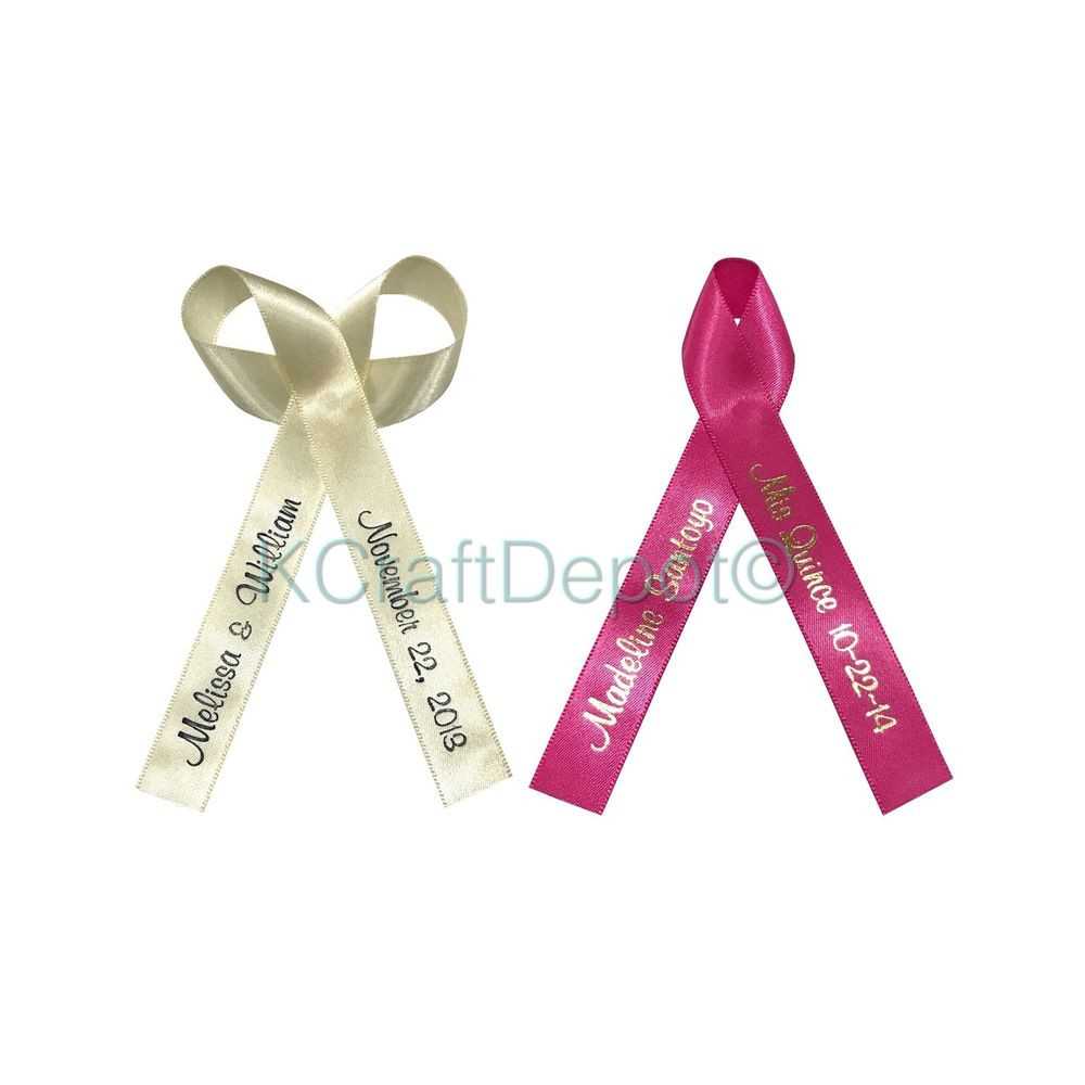 Personalized Ribbon For Wedding Favors
 200 Personalized Ribbons 5 8" 16mm Wedding Birthday Party