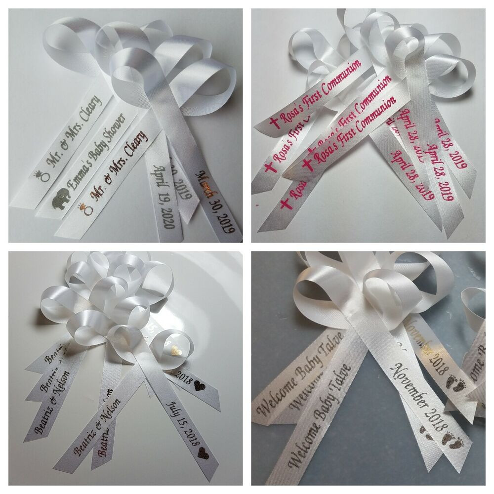 Personalized Ribbon For Wedding Favors
 25 Personalized Ribbons Favor Baby Shower Bridal Wedding