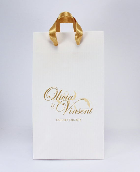 Personalized Wedding Favor Bags
 100 Printed Wedding Favor Bags with Handles Personalized