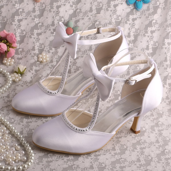 Personalized Wedding Shoes
 Diana Cheap White Custom Wedding Shoes for Bridesmaids