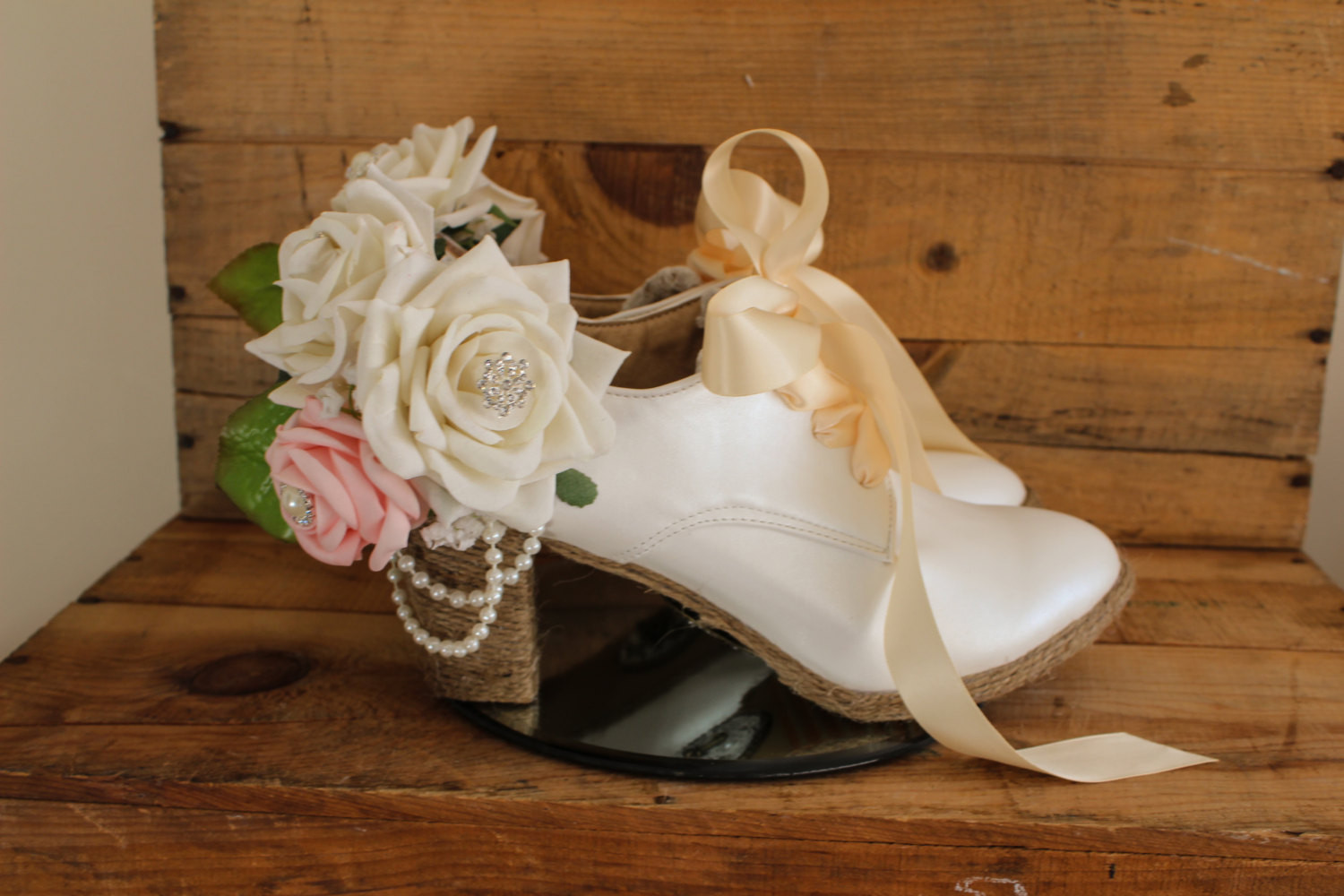 Personalized Wedding Shoes
 Wedding shoes unique satin lace up 3 heel women s