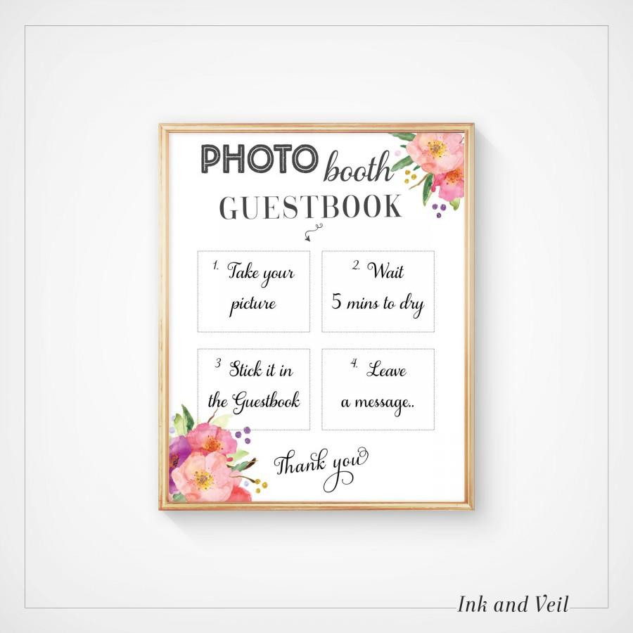 Photo Booth Guest Book Wedding
 Booth Guestbook Sign Wedding Guest Book Sign