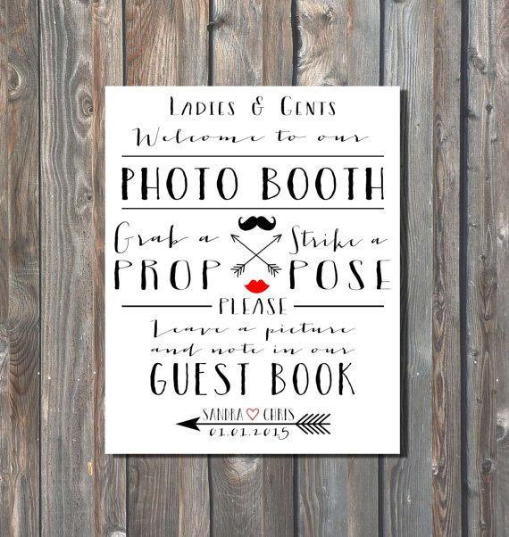 Photo Booth Guest Book Wedding
 PRINTABLE Wedding Booth Sign Booth Sign Guest