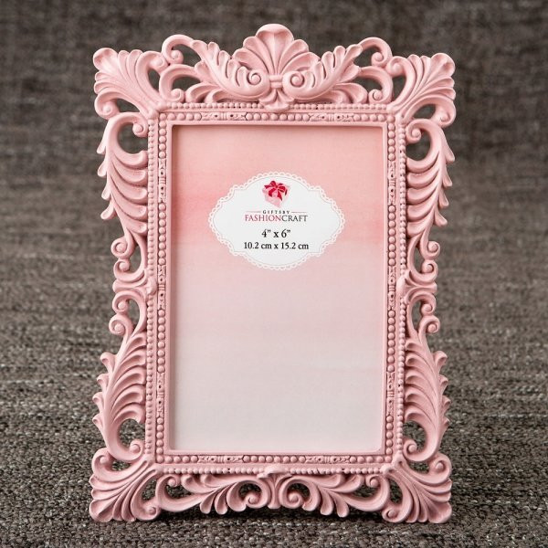 Picture Frame Wedding Favors
 Elegant Pink Quartz 4x6 Baroque Frame
