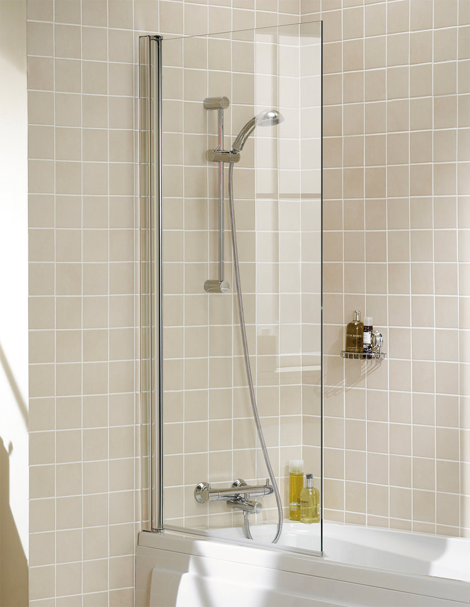 Picture Of Bathroom Showers
 Lakes Classic Square Bath Screen 800 x 1500mm Silver