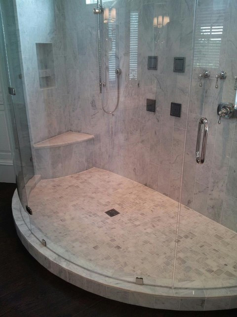 Picture Of Bathroom Showers
 Curved Marble Shower Modern Bathroom Charleston by