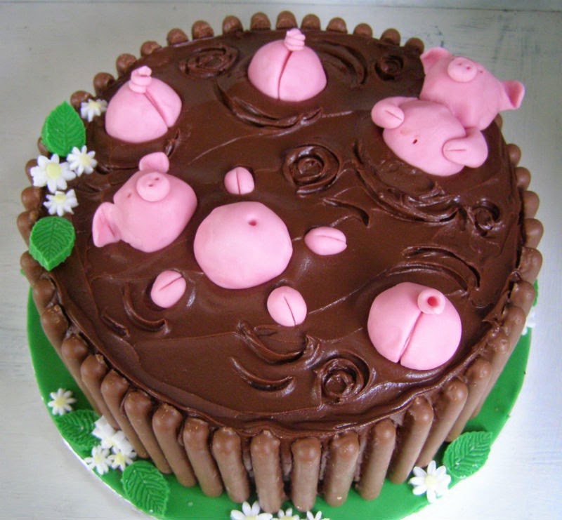 Pig Birthday Cake
 Fan My Flame Birthday Boys