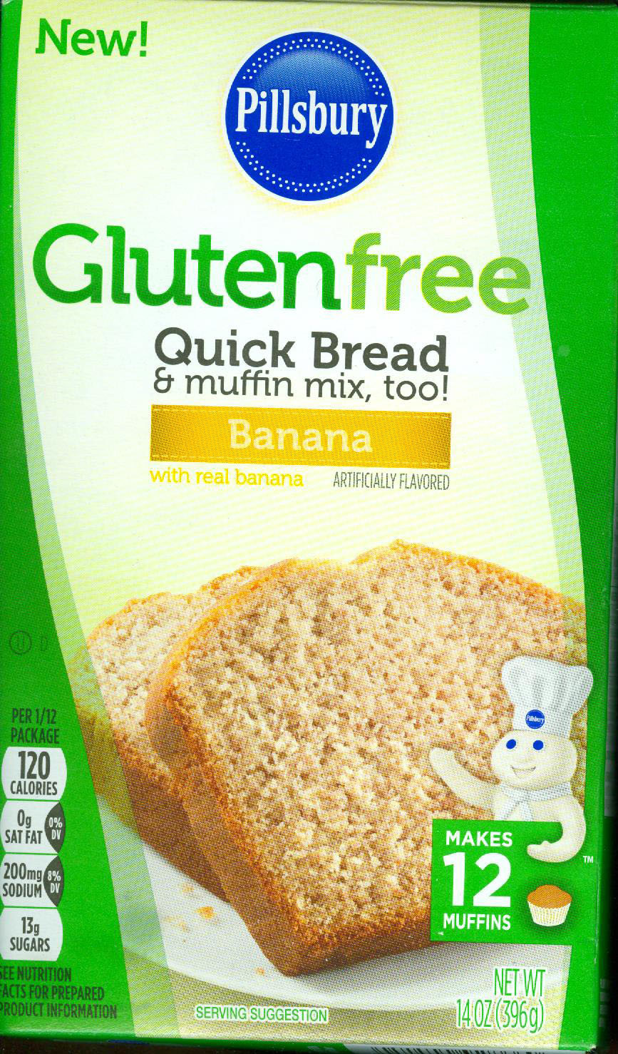 Pillsbury Banana Bread
 Gluten free and Celiac Sprue