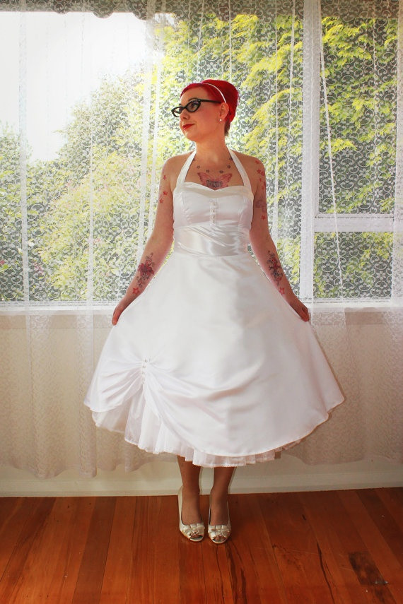 Pin Up Wedding Dress
 1950s Cecilia Pin up Wedding Dress with Sweetheart