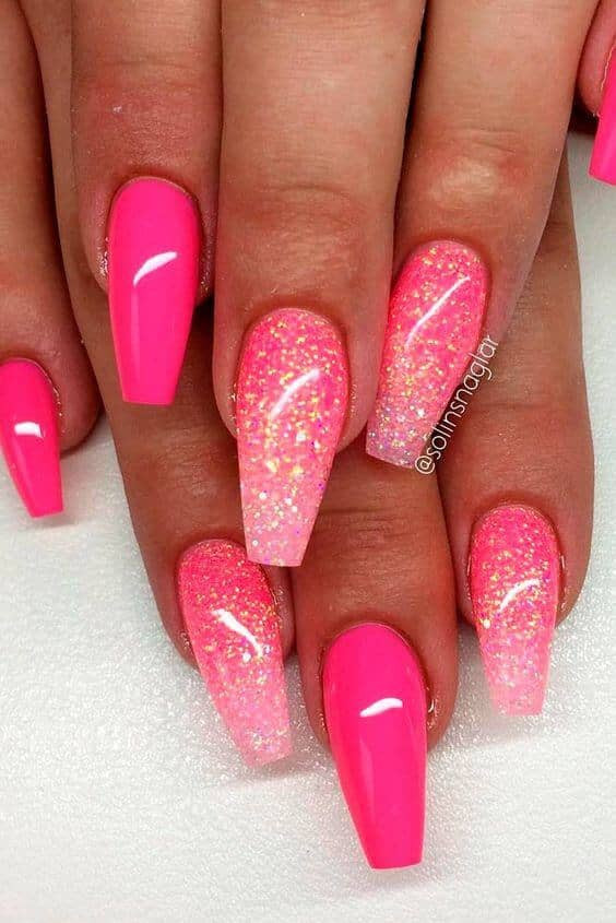 Pink And Glitter Nails
 50 Fabulous Ways to Wear Glitter Nails Like a Boss