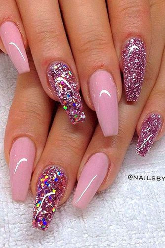 Pink And Glitter Nails
 17 Pink Nail Designs You ll Want to Copy
