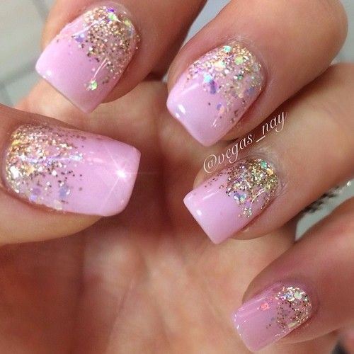 Pink And Glitter Nails
 princess nails nails in 2019