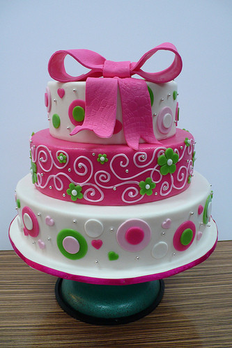 Pink And Green Birthday Cake
 Wedding Cakes Green and Pink Wedding Cakes