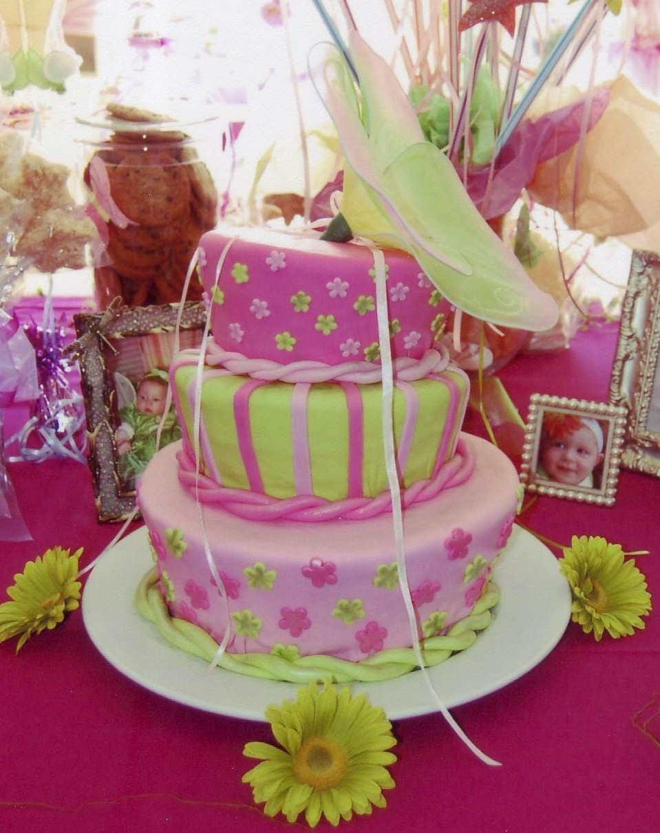 Pink And Green Birthday Cake
 Pink and Green Birthday Cake