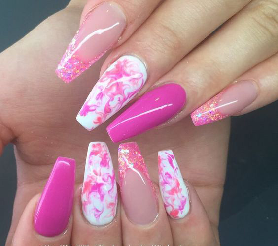 Pink And Red Nail Designs
 60 Best Pink Acrylic Nail Art Designs