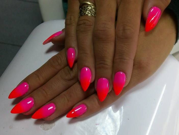 Pink And Red Nail Designs
 Red and pink ombre nails
