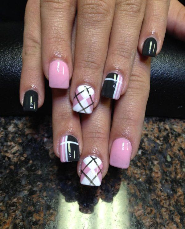 Pink And Red Nail Designs
 55 Incredible Plaid Print Nail Design Ideas For Girls