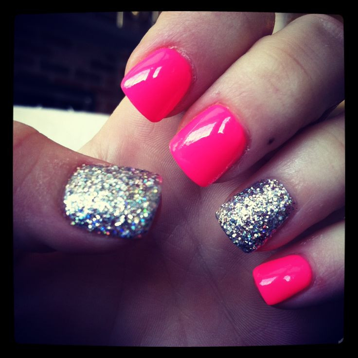 Pink And Silver Glitter Nails
 Ideas For Silver Pink Nails