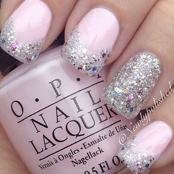 Pink And Silver Glitter Nails
 70 Stunning Glitter Nail Designs 2017