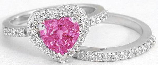 Pink Gemstone Rings
 Pink Gemstone Rings with Heart Shape Pink Sapphire GR 5605