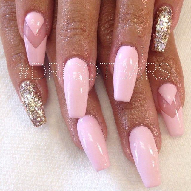 Pink Glitter Coffin Nails
 drigotbars ashleybias Padgram nails
